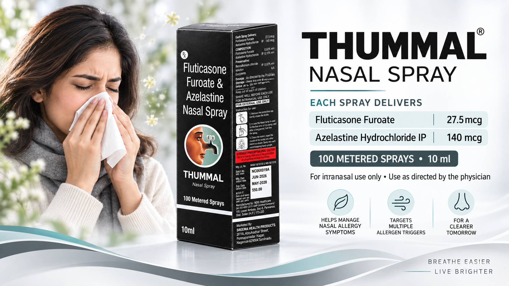 Thummal Nasal Spray - 10 ml · 100 metered sprays. For intranasal use only. Use as directed by your physician.